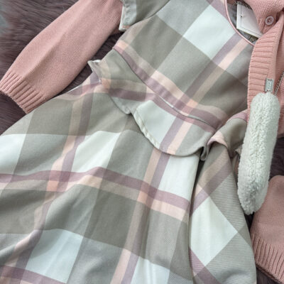Vestito rosa gilet